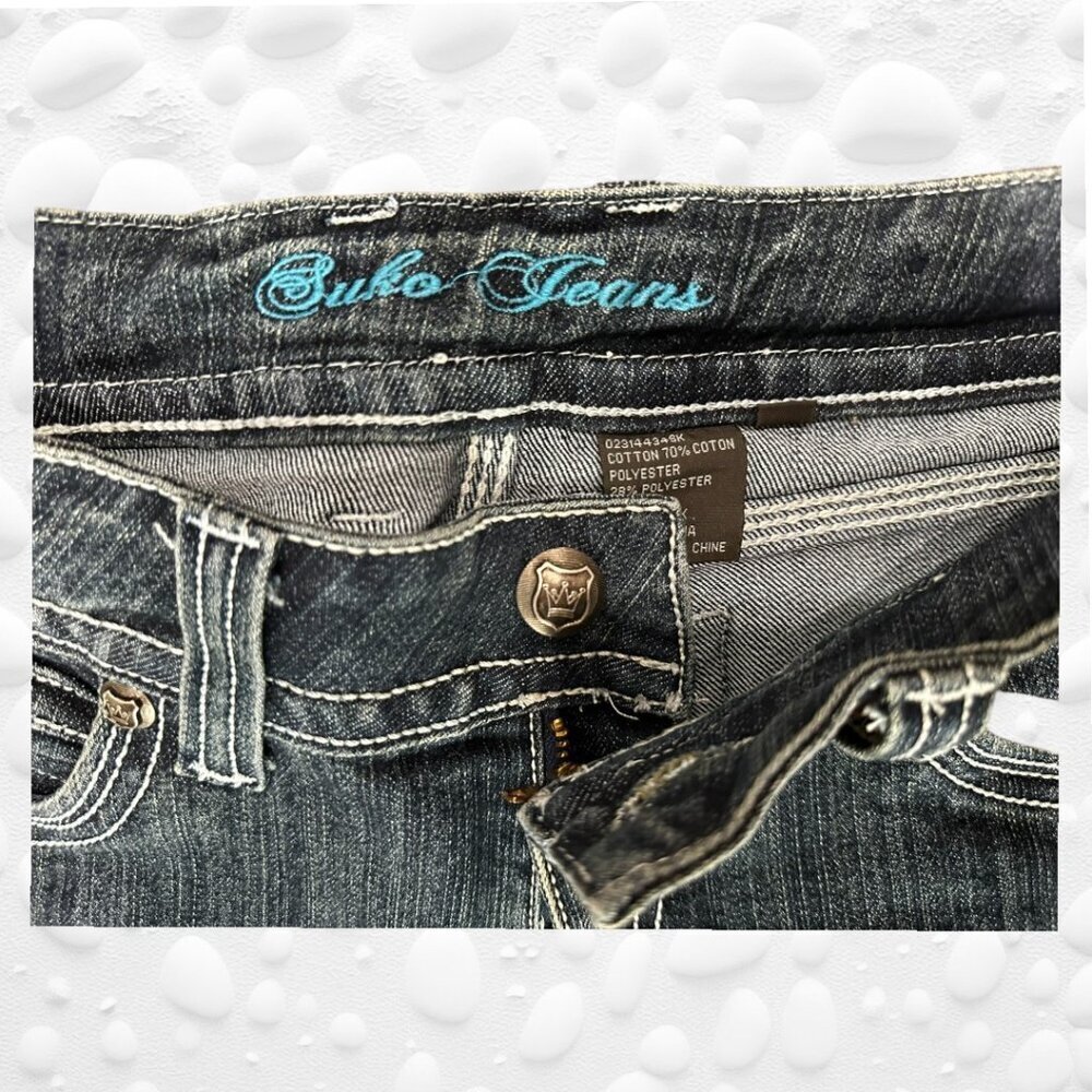 👖 Vintage SUKO Flared Jeans - Medium Wash - Size 5 👖 - Picture 7 of 12